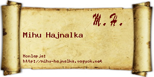 Mihu Hajnalka névjegykártya